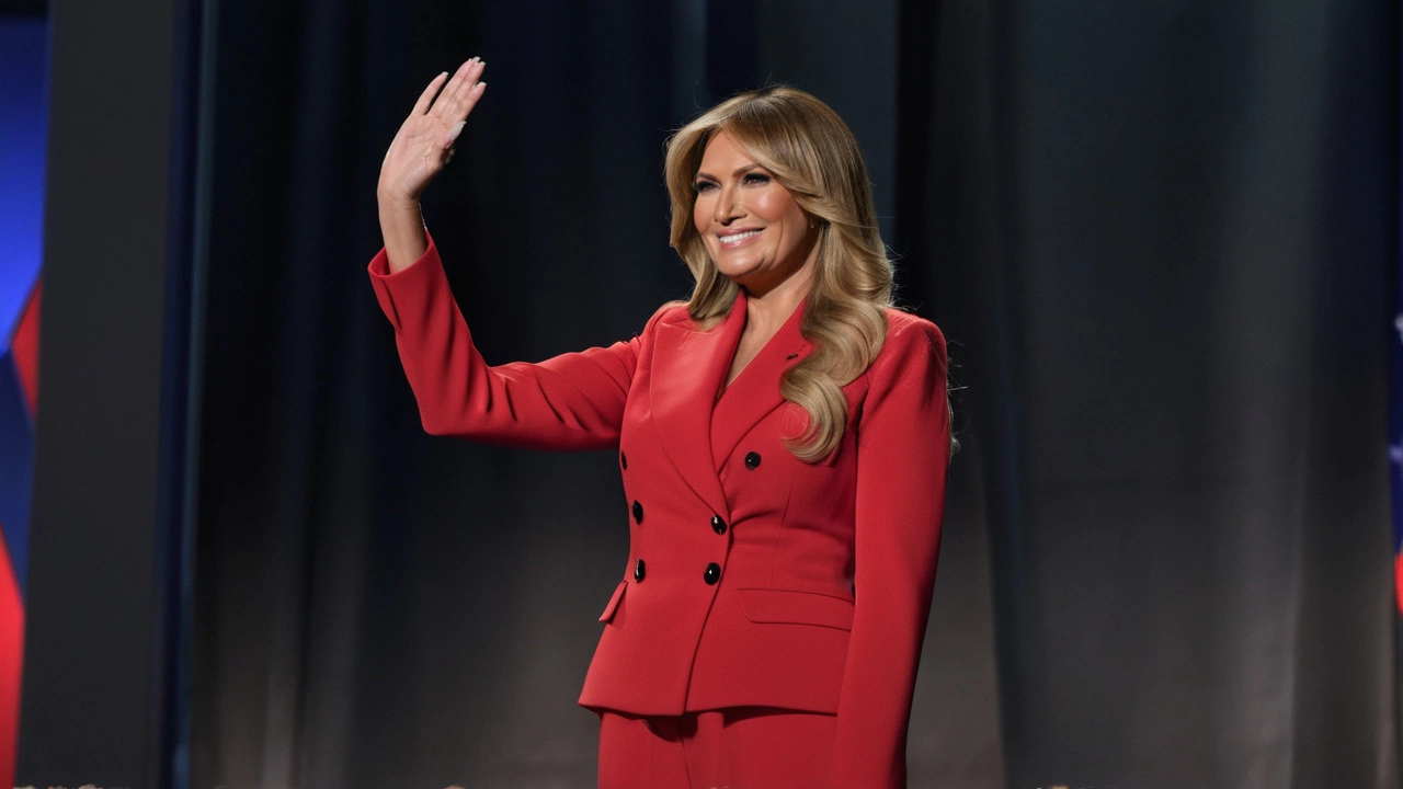 Melania Trump Riappare in Rosso Totale alla Convention Repubblicana a Milwaukee